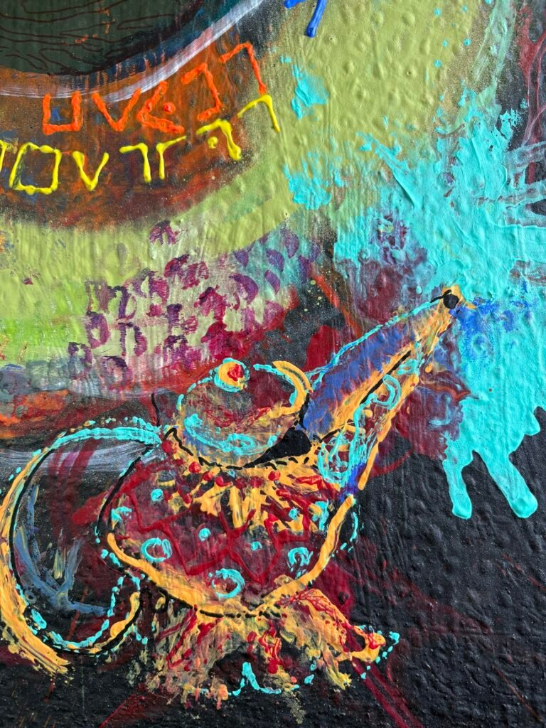 obra de arte original inspirada en el pasaje bíblico de la tentación a Adán y Eva